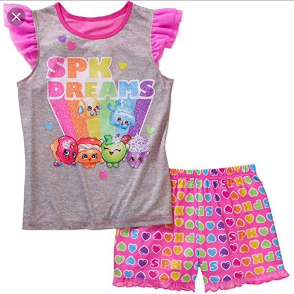 Shopkins Girls'  Ruffle Pajama Short Set
